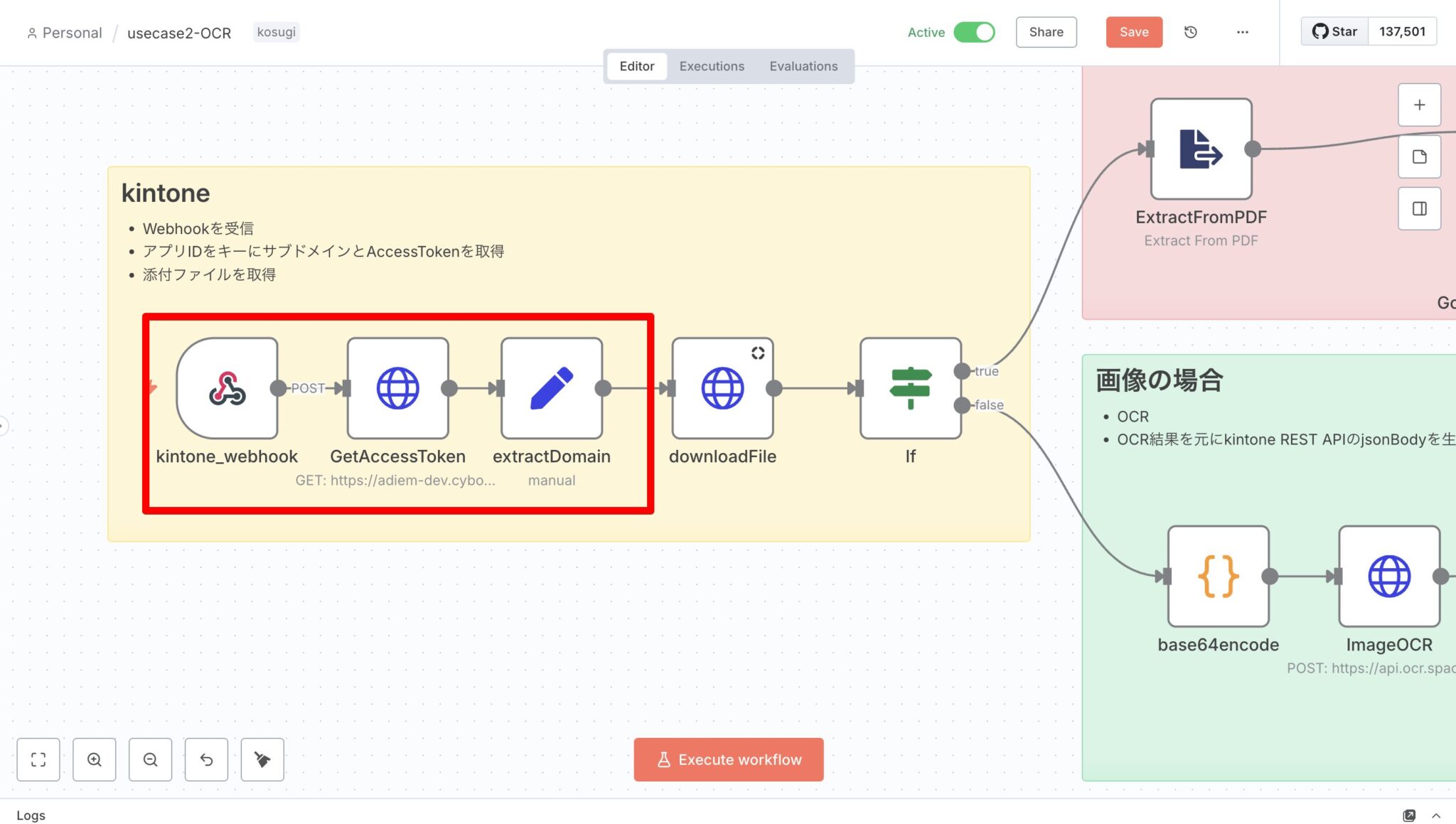 データの受け取りと認証情報の取得
